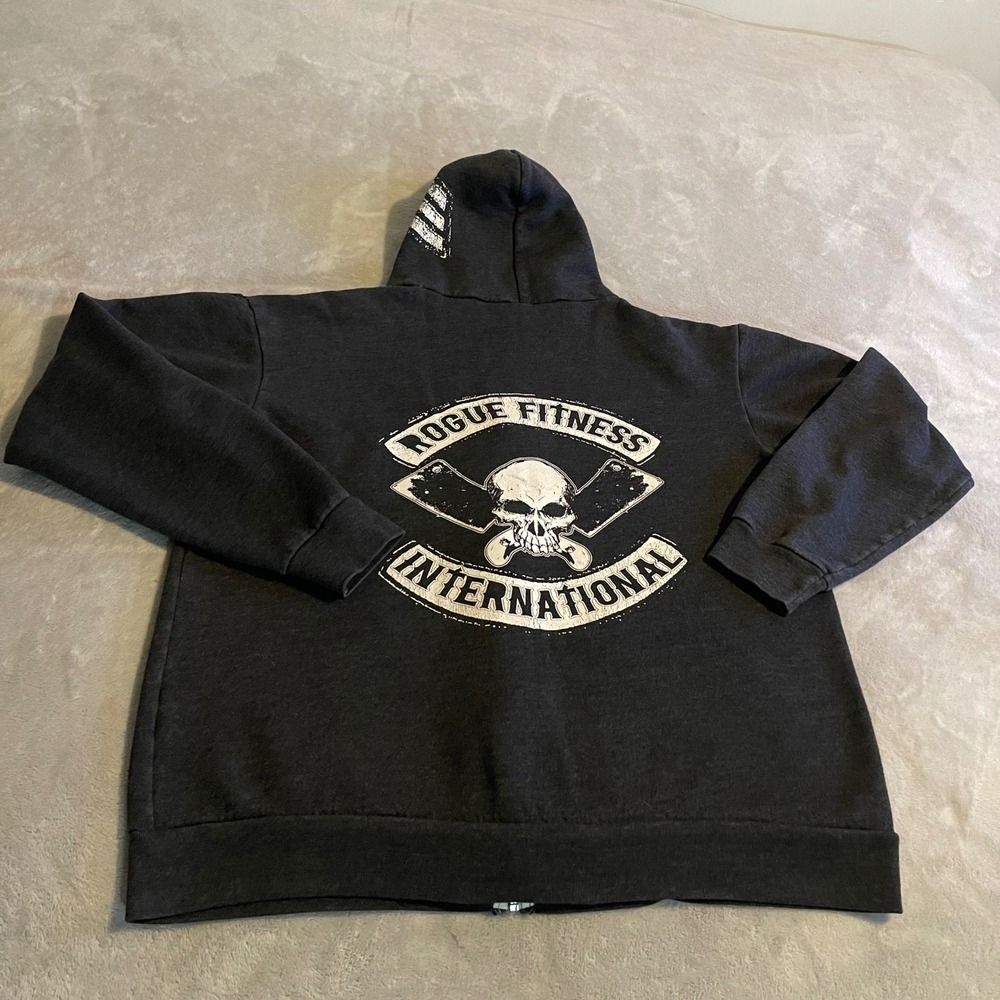 Rogue Fitness International Skull Zip Up Hoodie American Apparel F497 Mens 2XL